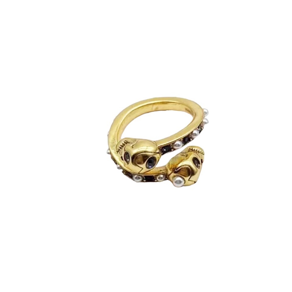 Two Skulls Gothic Ring Sz 7